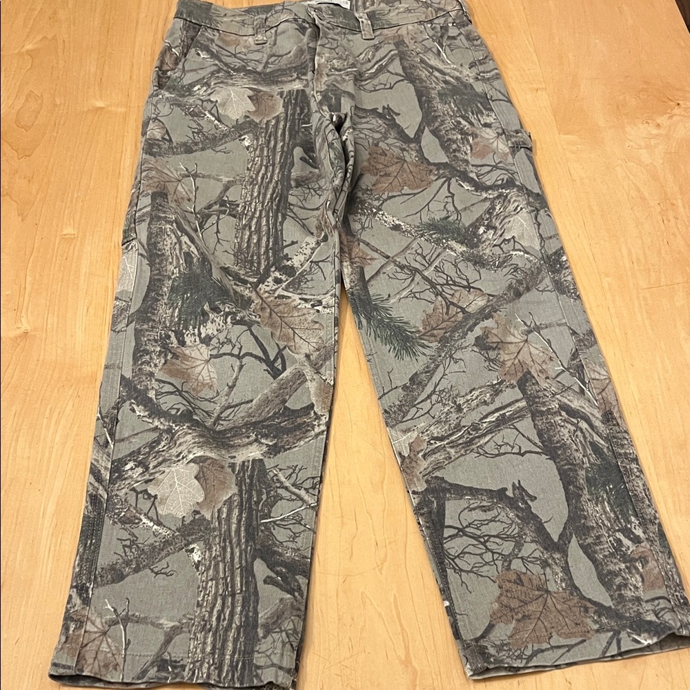 Hollister Baggy Camouflage Carpenter Pants in Green and Brown